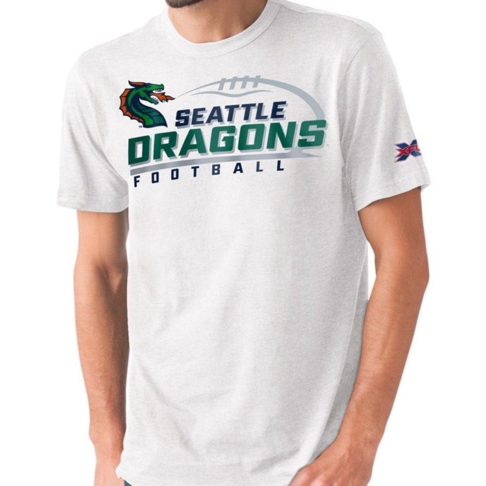 MEN'S XFL SEATTLE DRAGONS PRIMETIME WHITE T-SHIRT